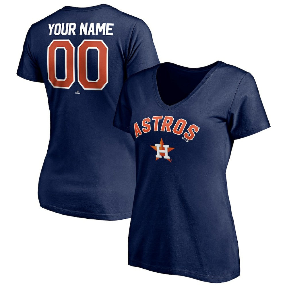 Houston Astros Women's Personalized Winning Streak Name & Number V-Neck T-Shirt - MLB T-shirts