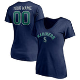 Seattle Mariners Women's Personalized Winning Streak Name & Number V-Neck T-Shirt - MLB T-shirts