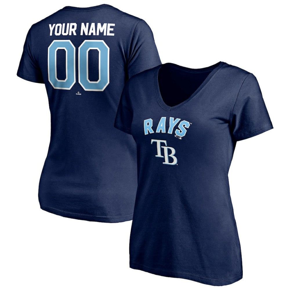 Tampa Bay Rays Women's Personalized Winning Streak Name & Number V-Neck T-Shirt - MLB T-shirts