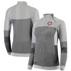 Chicago Cubs Levelwear Women's Verse Asymmetrical Raglan Tri-Blend Quarter-Zip Jacket - MLB Jackets