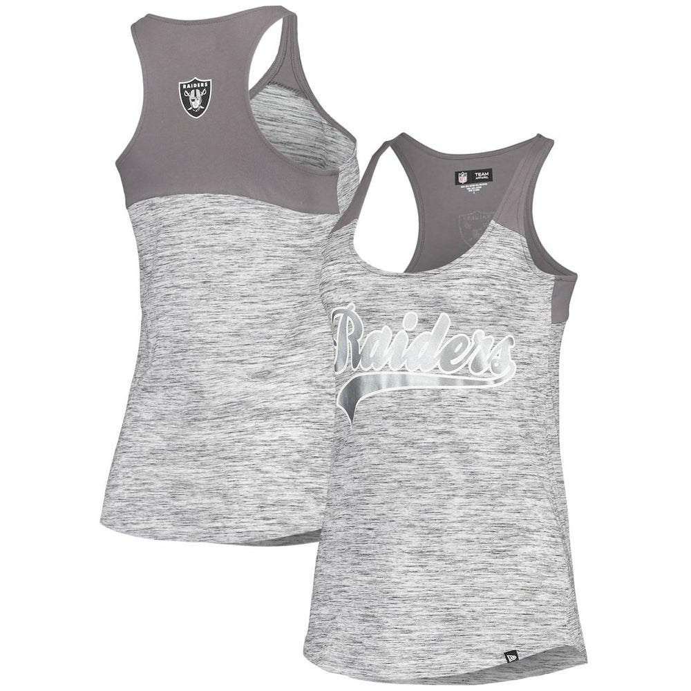 Las Vegas Raiders Women's Space Dye Racerback Scoop Neck Tank Top | NFL On sale