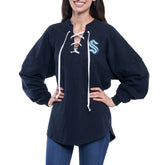 Seattle Kraken Fanatics Women's Lace Up Long Sleeve Spirit Top - NHL
