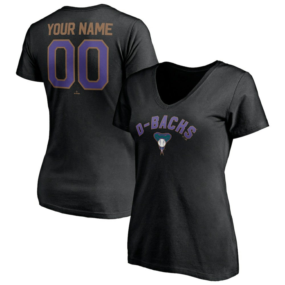 Arizona Diamondbacks Women's Cooperstown Winning Streak Personalized Name & Number V-Neck T-Shirt - MLB T-shirts