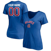 Atlanta Braves Women's Cooperstown Winning Streak Personalized Name & Number V-Neck T-Shirt - MLB T-shirts