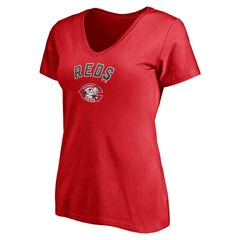 Cincinnati Reds Women's Cooperstown Winning Streak Personalized Name & Number V-Neck T-Shirt - MLB T-shirts