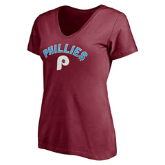 Philadelphia Phillies Women's Cooperstown Winning Streak Alternate Personalized Name & Number V-Neck T-Shirt - MLB T-shirts