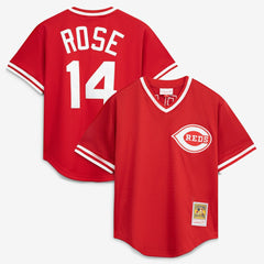 Pete Rose Cincinnati Reds Mitchell & Ness Authentic Batting Practice Jersey - MLB Jerseys