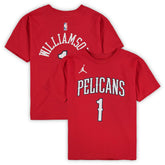 Red Zion Williamson New Orleans Pelicans Jordan Brand Preschool Statement Edition Name & Number T-Shirt | NBA
