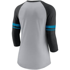Carolina Panthers Women's Stripe Mesh Nickname Tri-Blend 3/4-Sleeve T-Shirt | NFL US