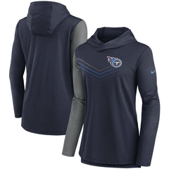 Tennessee Titans Women's Chevron Hoodie Performance Long Sleeve T-Shirt | NFL New