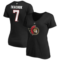 Brady Tkachuk Ottawa Senators Fanatics Women's Authentic Stack Name & Number V-Neck T-Shirt - NHL T-shirts