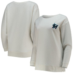 Miami Marlins Concepts Sport Women's Quilted Pullover Sweatshirt - MLB Pullover