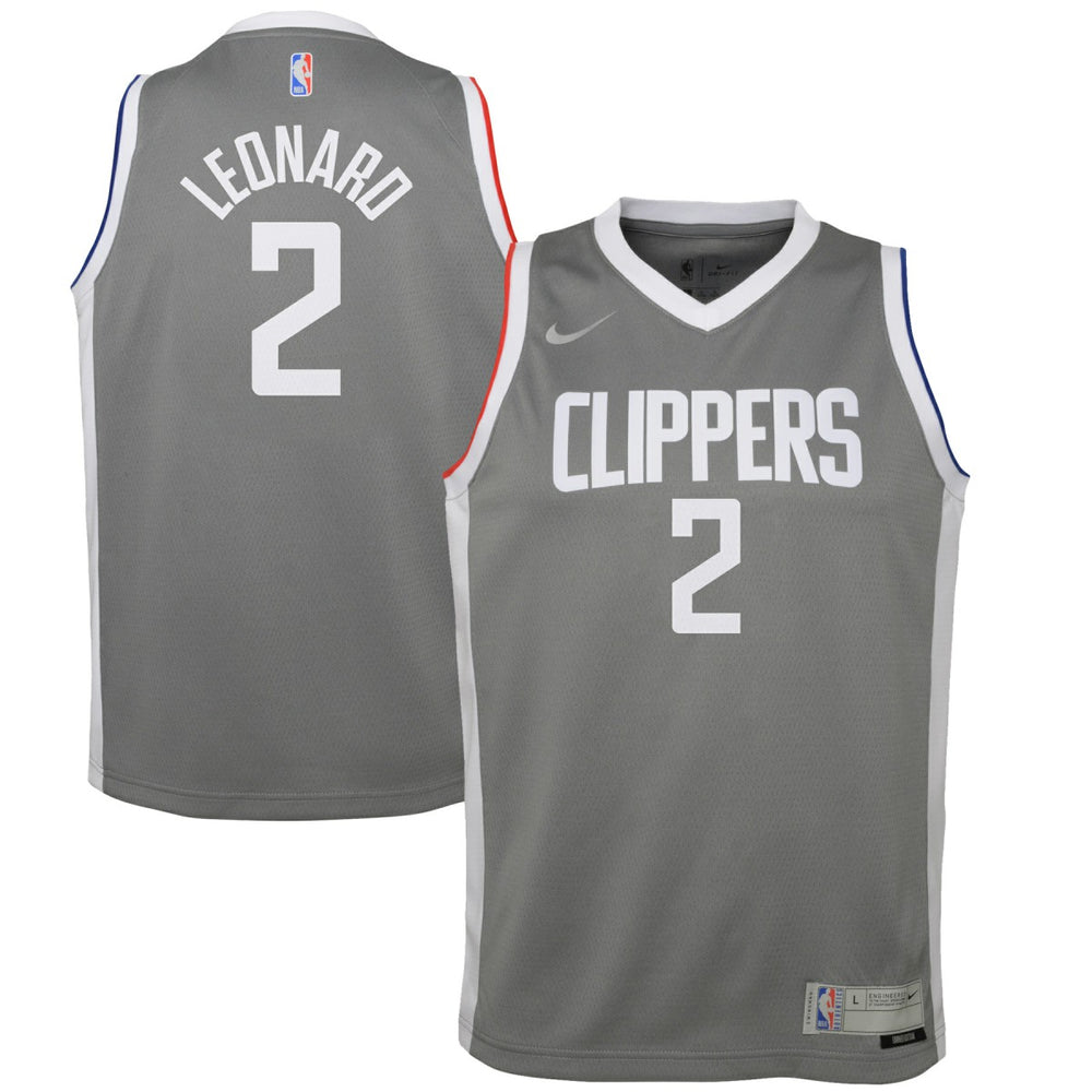 Earned Edition Kawhi Leonard LA Clippers Youth 2020/21 Swingman Player Jersey Gray | NBA