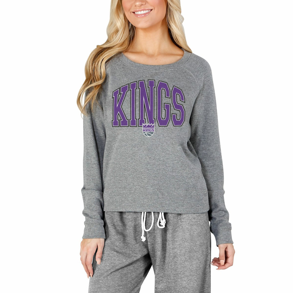Gray Sacramento Kings Concepts Sport Women's Mainstream Terry Long Sleeve Top | NBA