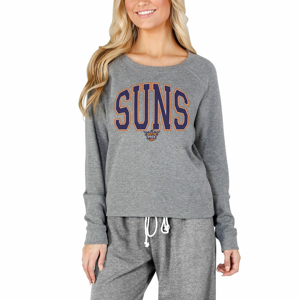 Gray Phoenix Suns Concepts Sport Women's Mainstream Terry Long Sleeve Top | NBA