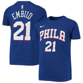 Royal Joel Embiid Philadelphia 76ers Youth Logo Name & Number Performance T-Shirt | NBA