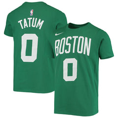 Kelly Green Jayson Tatum Boston Celtics Youth Logo Name & Number Performance T-Shirt | NBA