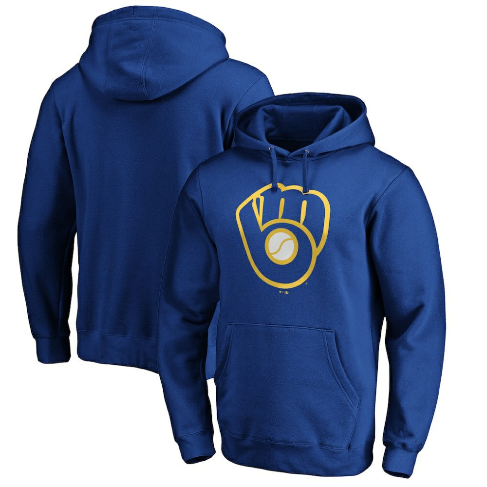 Milwaukee Brewers Cooperstown Collection Huntington Logo Fitted Pullover Hoodie - MLB Hoodies