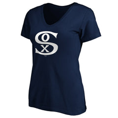 Chicago White Sox Women's Cooperstown Collection Huntington Logo V-Neck T-Shirt - MLB T-shirts