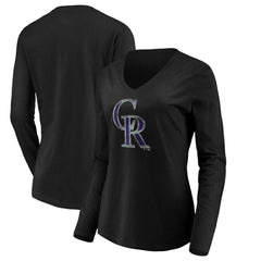 Colorado Rockies Women's Core Distressed Team Long Sleeve T-Shirt - MLB T-shirts