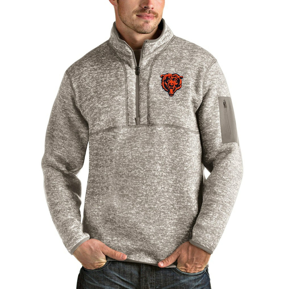 Chicago Bears Antigua Bear Head Fortune Quarter-Zip Pullover Jacket | NFL Discount