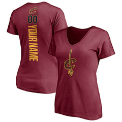 Wine Cleveland Cavaliers Women's Playmaker Personalized Name & Number V-Neck T-Shirt sale | NBA