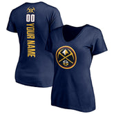 Navy Denver Nuggets Women's Playmaker Personalized Name & Number V-Neck T-Shirt sale | NBA