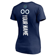 Navy Minnesota Timberwolves Women's Playmaker Personalized Name & Number V-Neck T-Shirt | NBA