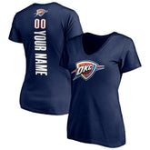 Navy Oklahoma City Thunder Women's Playmaker Personalized Name & Number V-Neck T-Shirt | NBA