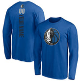 Blue Dallas Mavericks Playmaker Personalized Name & Number Long Sleeve T-Shirt sale | NBA