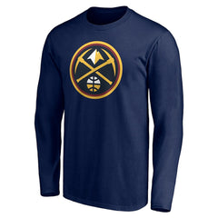 Navy Denver Nuggets Playmaker Personalized Name & Number Long Sleeve T-Shirt sale | NBA