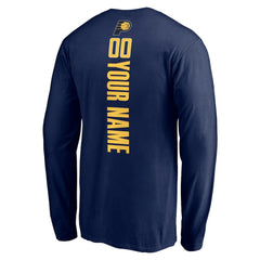Navy Indiana Pacers Playmaker Personalized Name & Number Long Sleeve T-Shirt | NBA