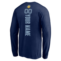 Navy Memphis Grizzlies Playmaker Personalized Name & Number Long Sleeve T-Shirt | NBA