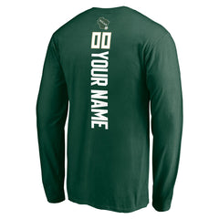 Hunter Green Milwaukee Bucks Playmaker Personalized Name & Number Long Sleeve T-Shirt | NBA