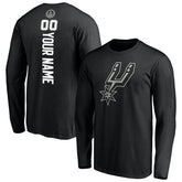 Black San Antonio Spurs Playmaker Personalized Name & Number Long Sleeve T-Shirt | NBA