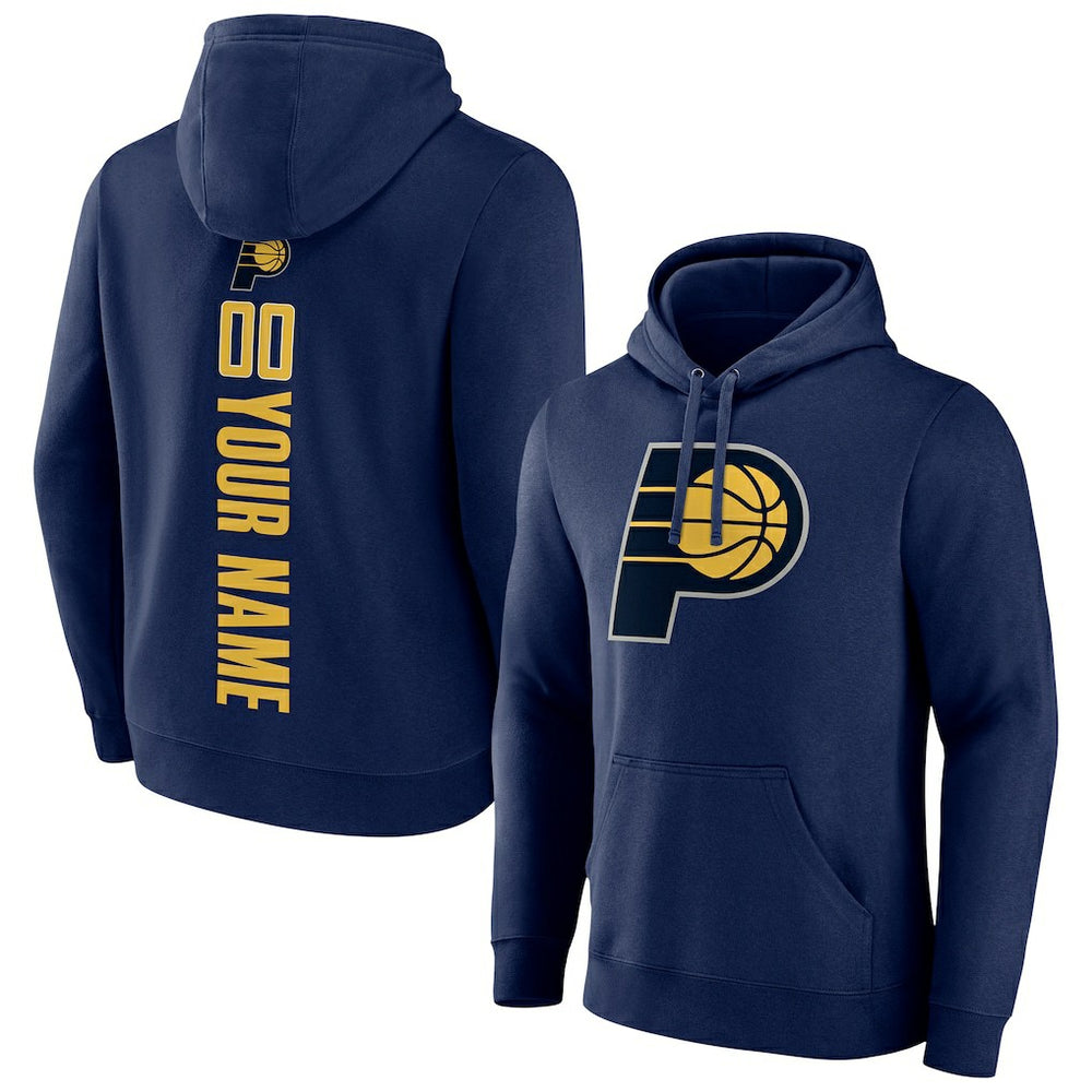 Navy Indiana Pacers Playmaker Personalized Name & Number Pullover Hoodie | NBA
