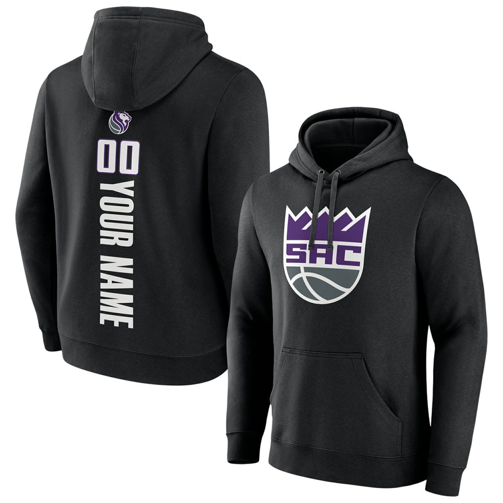 Black Sacramento Kings Playmaker Personalized Name & Number Pullover Hoodie | NBA