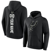 Black San Antonio Spurs Playmaker Personalized Name & Number Pullover Hoodie | NBA