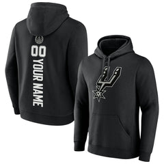 Black San Antonio Spurs Playmaker Personalized Name & Number Pullover Hoodie | NBA
