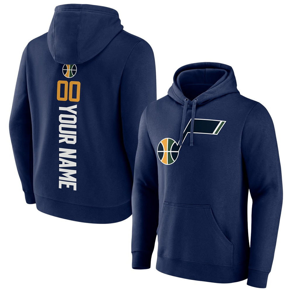 Navy Utah Jazz Playmaker Personalized Name & Number Pullover Hoodie | NBA