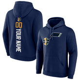 Navy Utah Jazz Playmaker Personalized Name & Number Pullover Hoodie | NBA