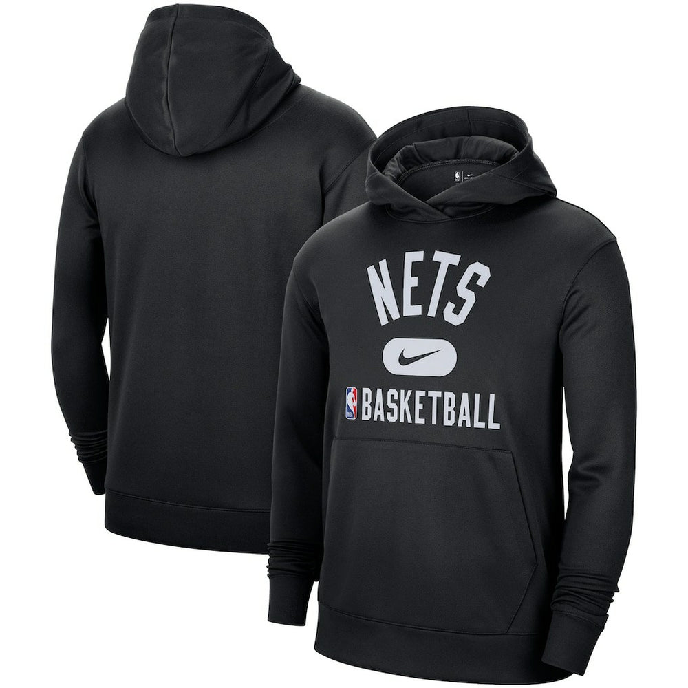 Black Brooklyn Nets 2021-2022 Spotlight On Court Performance Practice Pullover Hoodie | NBA