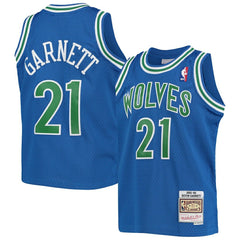 Blue Kevin Garnett Minnesota Timberwolves Youth 1995-96 Hardwood Classics Swingman Jersey | NBA