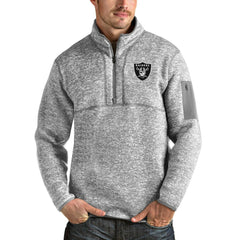 Las Vegas Raiders Antigua Team Logo Fortune Quarter-Zip Pullover Jacket | NFL Online