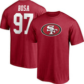 San Francisco 49ers Nick Bosa Player Icon Name & Number T-Shirt | NFL Discount