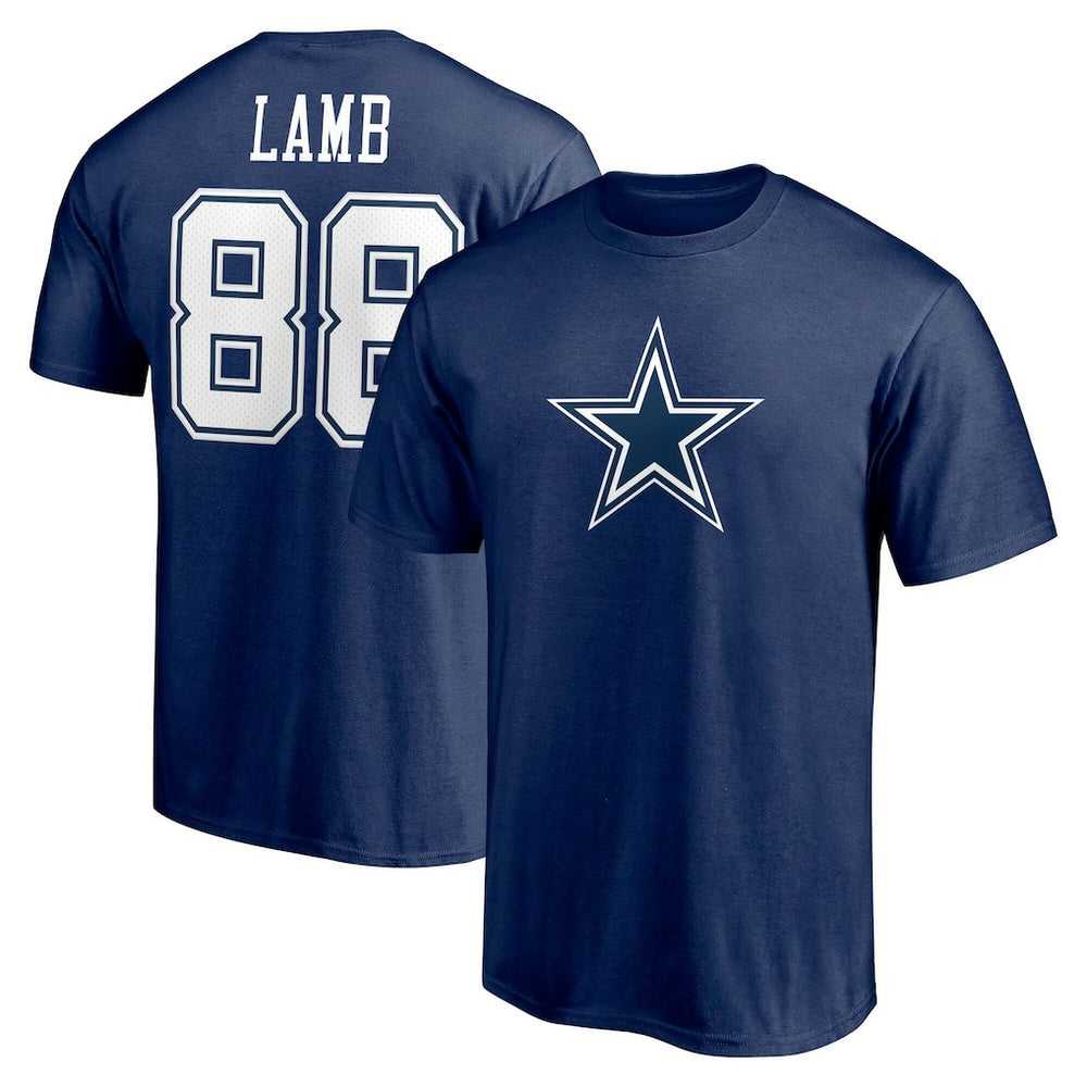 Dallas Cowboys CeeDee Lamb Player Icon Name & Number T-Shirt | NFL Hot