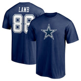 Dallas Cowboys CeeDee Lamb Player Icon Name & Number T-Shirt | NFL Hot