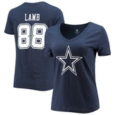 Dallas Cowboys CeeDee Lamb Women's Player Icon Name & Number V-Neck T-Shirt | NFL Online