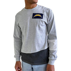 Los Angeles Chargers Refried Apparel Sustainable Angle Long Sleeve T-Shirt | NFL Discount