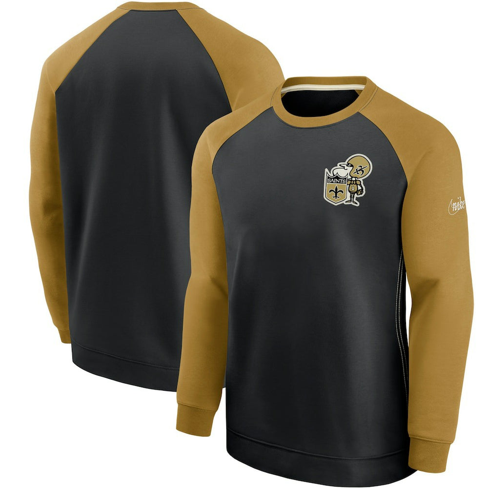 New Orleans Saints Historic Raglan Performance Pullover Sweater | NFL Hot